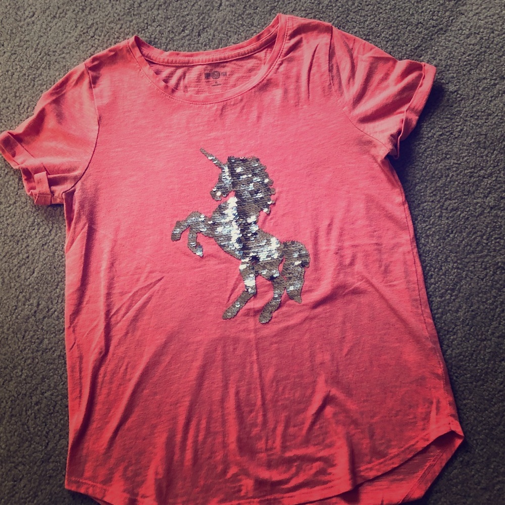Unicorn “mermaid” sequin T